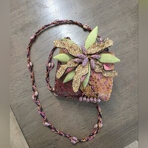 Mary Frances Beaded Floral Shoulder Bag